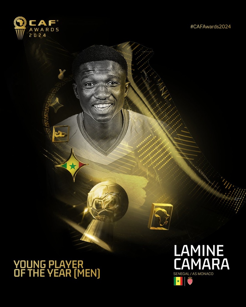 Trophée du meilleur jeune joueur africain 2024 : Lamine Camara conserve son titre Trophée du meilleur jeune joueur africain 2024 : Lamine Camara conserve son titre