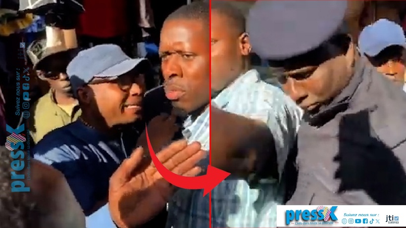 Visite au marché Sandaga : Barthélemy Dias sommé de quitter les lieux par les forces de l'ordre Visite au marché Sandaga : Barthélemy Dias sommé de quitter les lieux par les forces de l'ordre