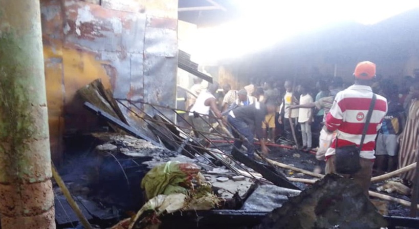 Incendie au marché Saint-Maur de Boucotte à Ziguinchor : 3 cantines endommagées par le feu