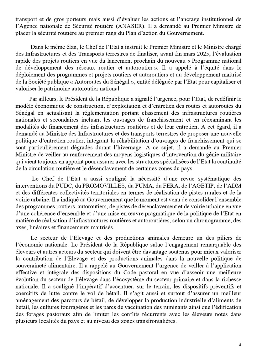 Communiqué du Conseil des ministres du mercredi 12 février 2025 Communiqué du Conseil des ministres du mercredi 12 février 2025