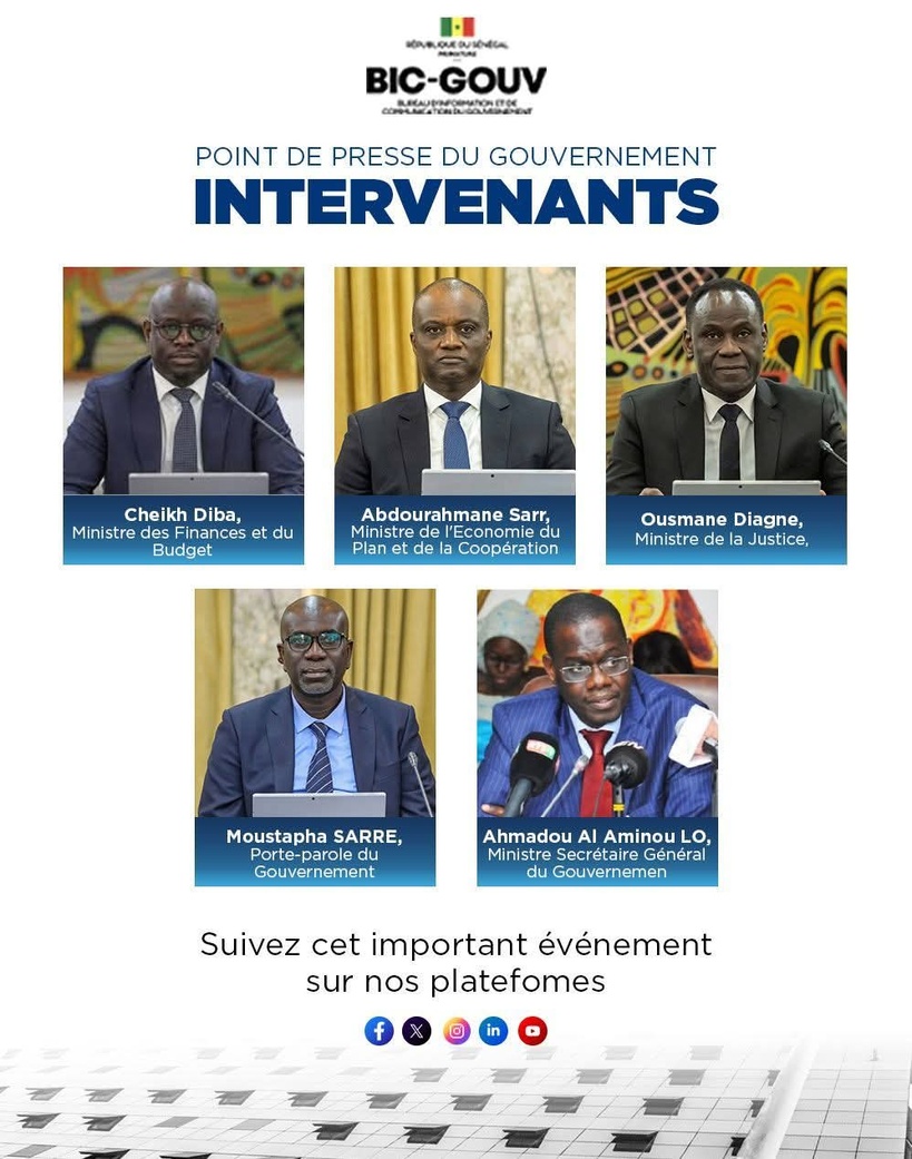 Ousmane Sonko le grand Absent à la conférence de presse du gouvernement sur le rapport de la Cour des comptes Ousmane Sonko le grand Absent à la conférence de presse du gouvernement sur le rapport de la Cour des comptes