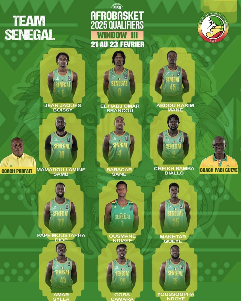 Afrobasket 2025 : Les « Lions » entament la dernière phase des éliminatoires à Rabat le 21 févier Afrobasket 2025 : Les « Lions » entament la dernière phase des éliminatoires à Rabat le 21 févier