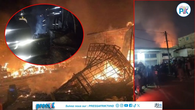 Urgent : un incendie d'une rare violence au Parc Lambaye de Pikine Urgent : un incendie d'une rare violence au Parc Lambaye de Pikine