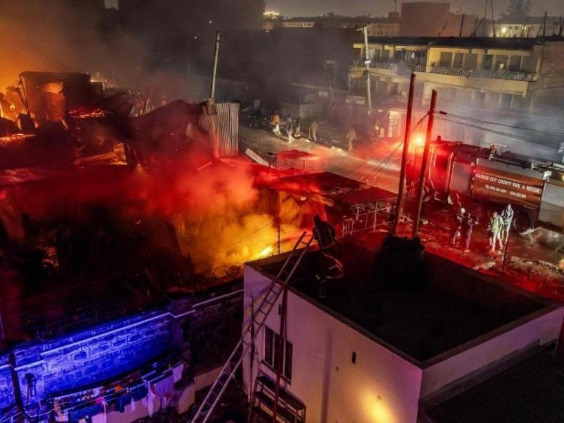 Cité Keur Gorgui : un incendie dans le sous-sol d'un immeuble en construction Cité Keur Gorgui : un incendie dans le sous-sol d'un immeuble en construction