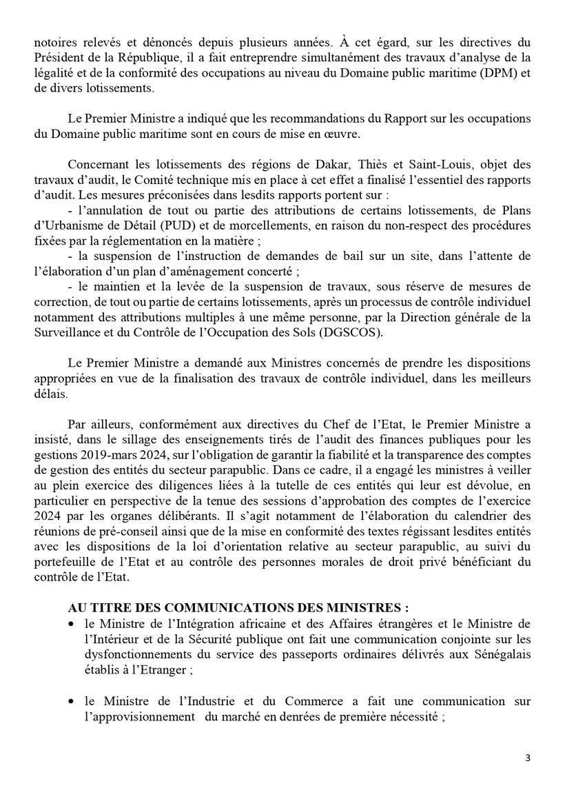 Sénégal : communiqué du Conseil des ministres du mercredi 12 mars 2025 Sénégal : communiqué du Conseil des ministres du mercredi 12 mars 2025