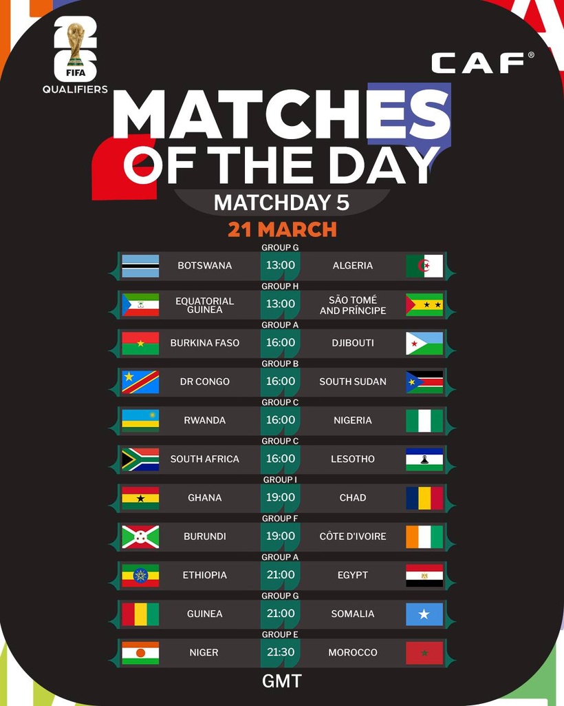 Éliminatoires Mondial 2026 : L’Algérie, l’Égypte, la Côte d’Ivoire… le programme de ce vendredi Éliminatoires Mondial 2026 : L’Algérie, l’Égypte, la Côte d’Ivoire… le programme de ce vendredi