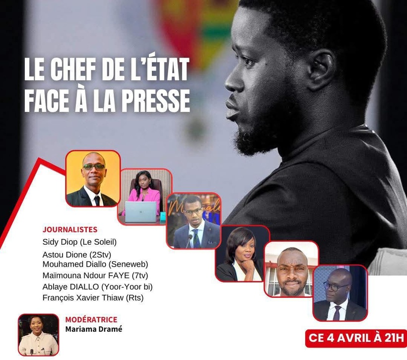 Le Président Diomaye face à des journalistes à partir de 21 heures Le Président Diomaye face à des journalistes à partir de 21 heures