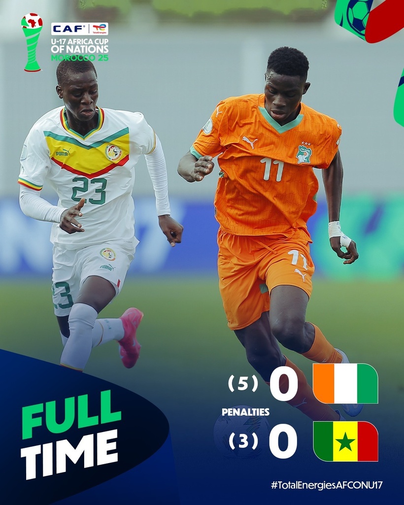 CAN U17 : la Côte d’Ivoire élimine le Sénégal aux tirs au but et file en demi-finale CAN U17 : la Côte d’Ivoire élimine le Sénégal aux tirs au but et file en demi-finale