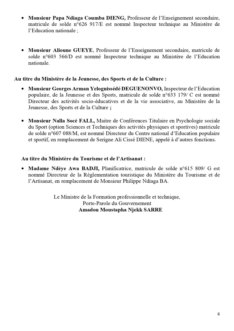 Sénégal : Communiqué du Conseil des ministres du mercredi 30 avril 2025 Sénégal : Communiqué du Conseil des ministres du mercredi 30 avril 2025