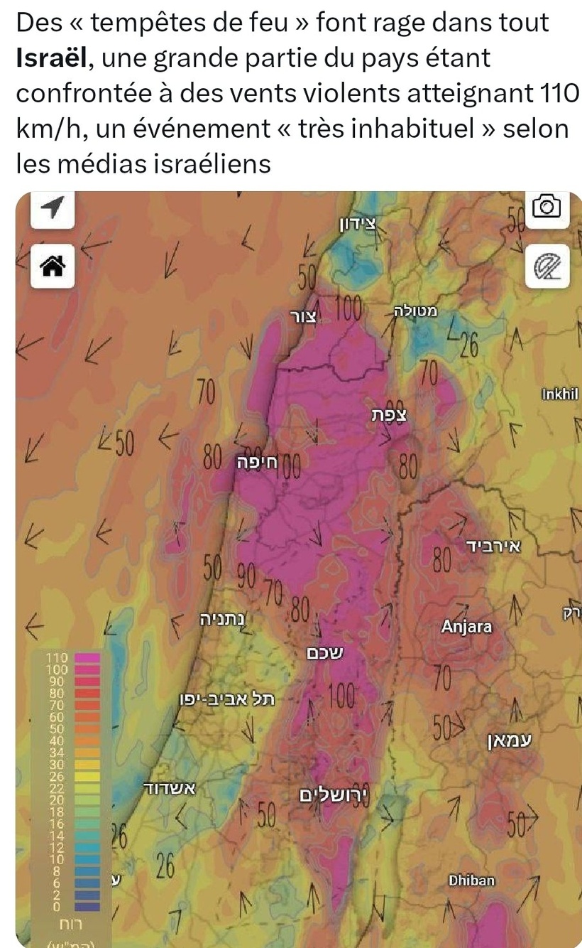 Après les incendies, une énorme tempête de sable s’abat sur l’Israël Après les incendies, une énorme tempête de sable s’abat sur l’Israël