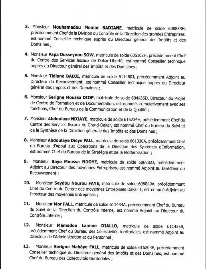 Affectation de 132 inspecteurs des Impôts et Domaines : Cheikh Diba opère un vaste chamboulement Affectation de 132 inspecteurs des Impôts et Domaines : Cheikh Diba opère un vaste chamboulement