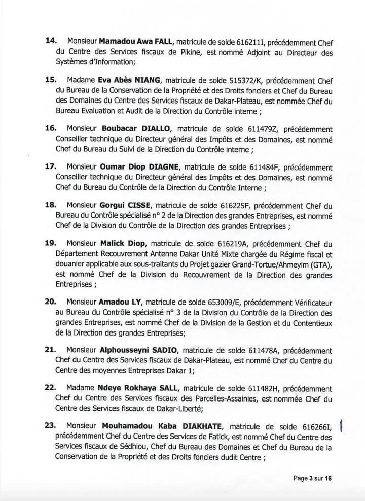 Affectation de 132 inspecteurs des Impôts et Domaines : Cheikh Diba opère un vaste chamboulement Affectation de 132 inspecteurs des Impôts et Domaines : Cheikh Diba opère un vaste chamboulement