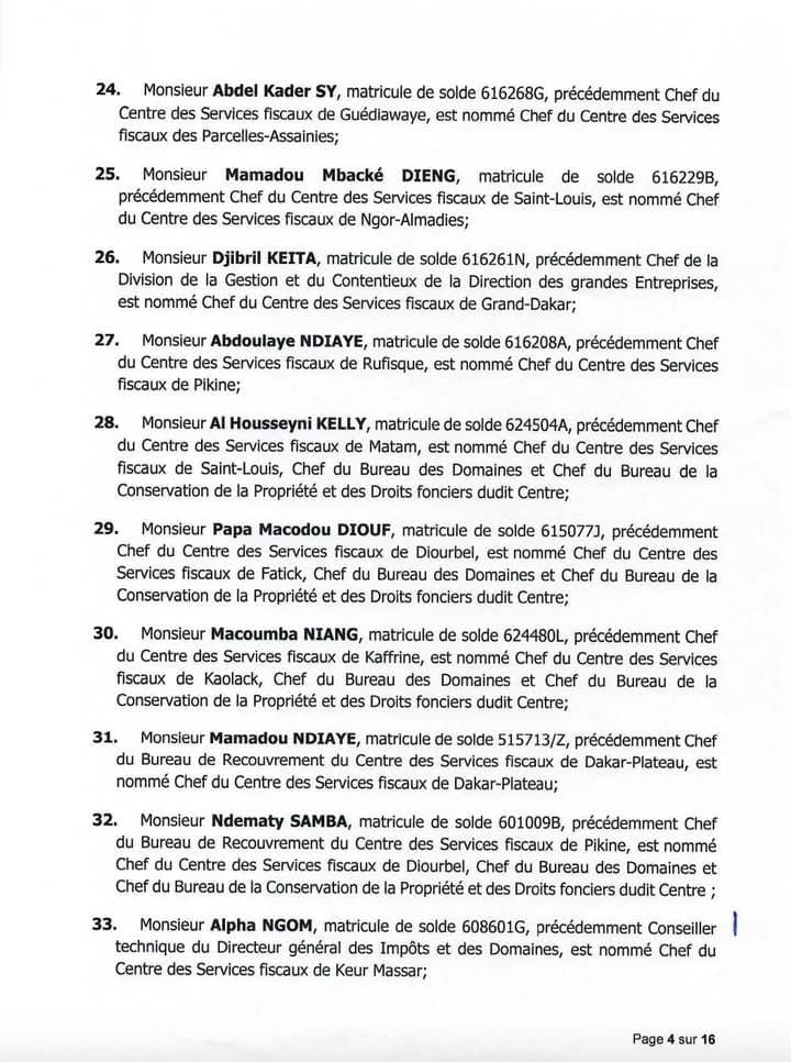 Affectation de 132 inspecteurs des Impôts et Domaines : Cheikh Diba opère un vaste chamboulement Affectation de 132 inspecteurs des Impôts et Domaines : Cheikh Diba opère un vaste chamboulement
