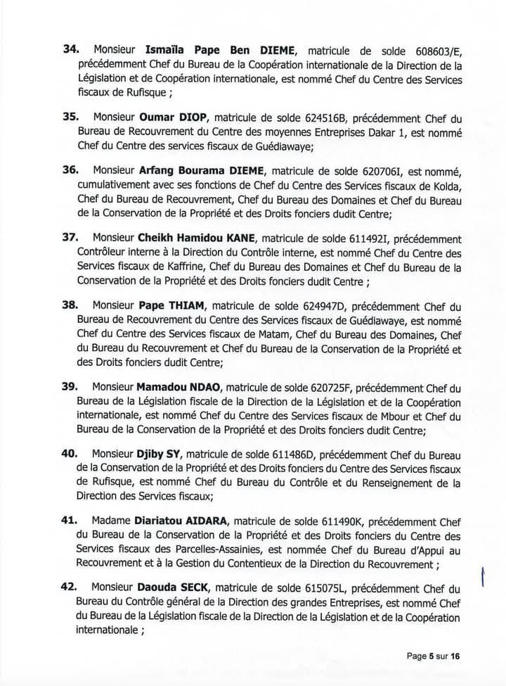 Affectation de 132 inspecteurs des Impôts et Domaines : Cheikh Diba opère un vaste chamboulement Affectation de 132 inspecteurs des Impôts et Domaines : Cheikh Diba opère un vaste chamboulement