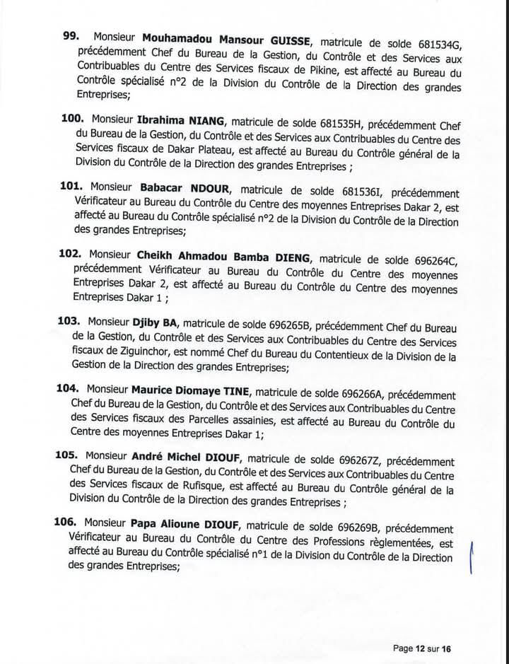 Affectation de 132 inspecteurs des Impôts et Domaines : Cheikh Diba opère un vaste chamboulement Affectation de 132 inspecteurs des Impôts et Domaines : Cheikh Diba opère un vaste chamboulement