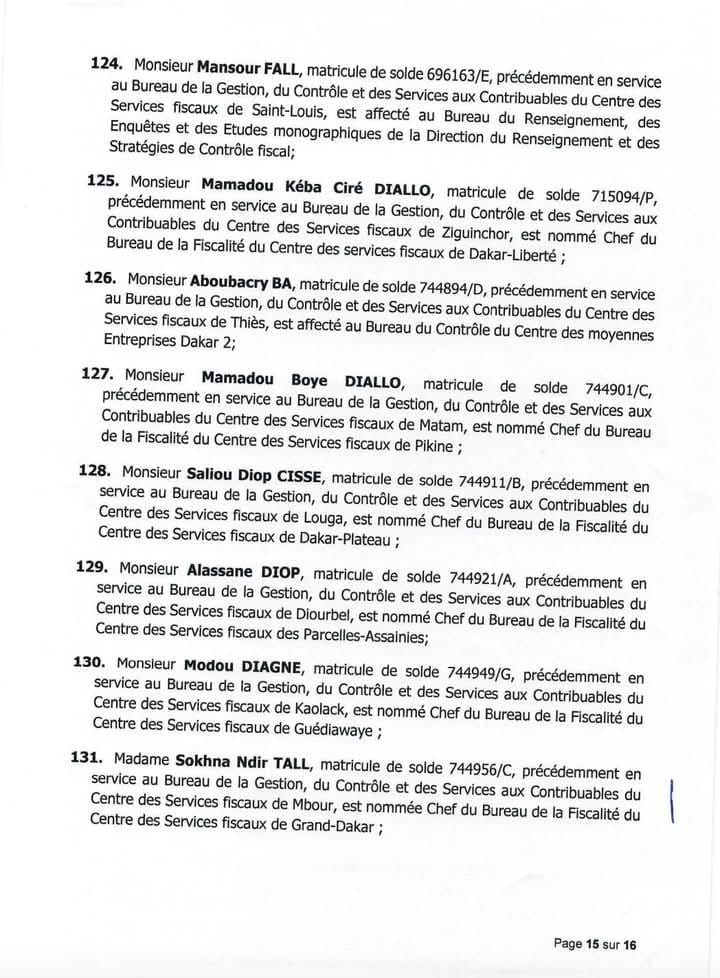 Affectation de 132 inspecteurs des Impôts et Domaines : Cheikh Diba opère un vaste chamboulement Affectation de 132 inspecteurs des Impôts et Domaines : Cheikh Diba opère un vaste chamboulement