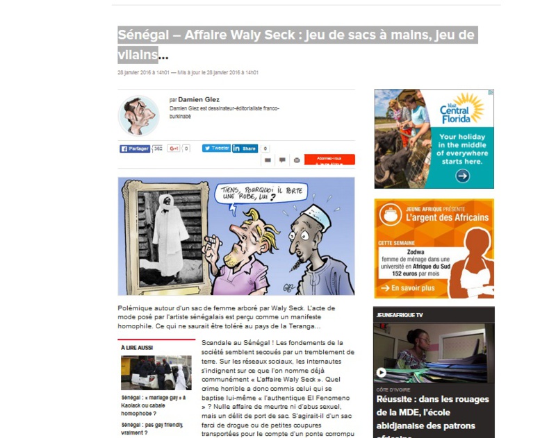 Scandaleux : Jeune Afrique caricature Serigne Touba Scandaleux : Jeune Afrique caricature Serigne Touba