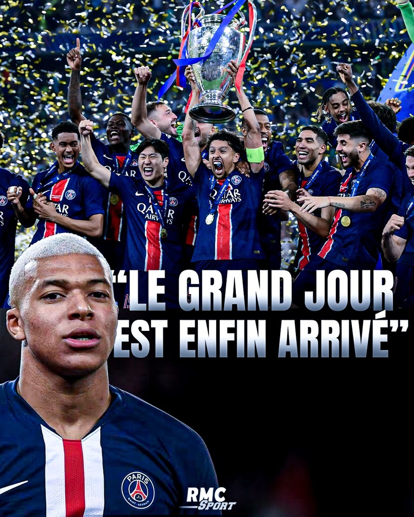 Kylian Mbappé félicite le PSG pour sa victoire en Ligue des champions : « Le grand jour est enfin arrivé » Kylian Mbappé félicite le PSG pour sa victoire en Ligue des champions : « Le grand jour est enfin arrivé »