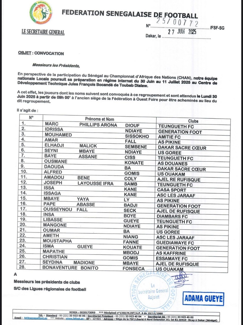 Préparation CHAN 2024 : Souleymane Diallo dévoile une liste de 28 joueurs Préparation CHAN 2024 : Souleymane Diallo dévoile une liste de 28 joueurs