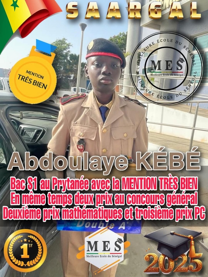 Bac 2025 : Abdoulaye Kébé, élève du Prytanée militaire, décroche la mention Très Bien après avoir brillé au Concours général Bac 2025 : Abdoulaye Kébé, élève du Prytanée militaire, décroche la mention Très Bien après avoir brillé au Concours général