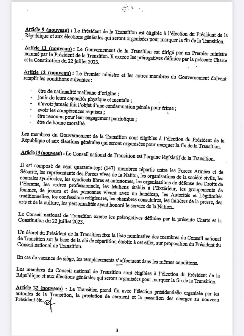 Mali : Assimi Goita promulgue la loi lui accordant un mandat illimité de président (Document)
