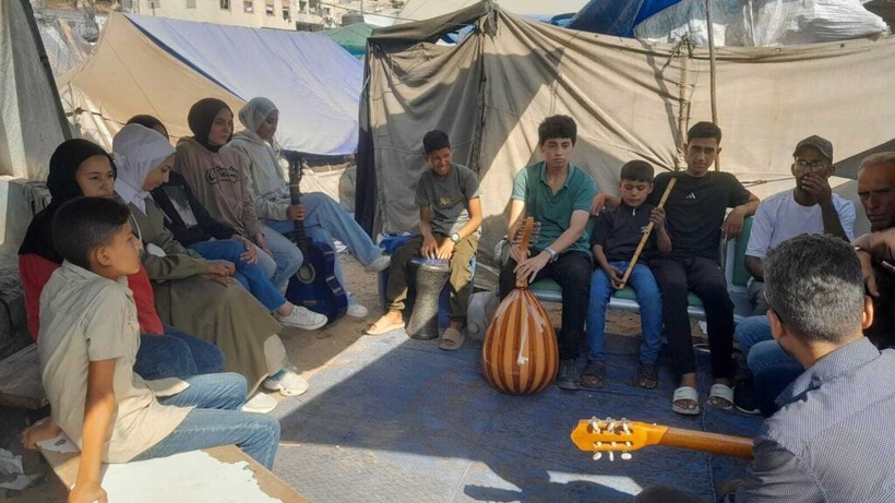 À Gaza, des cours de musique comme «une bouffée d’air frais au milieu de la guerre»