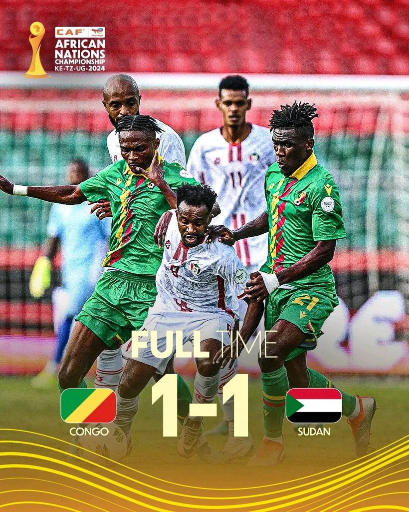 CHAN 2024 – Groupe D : le Soudan et le Congo se quittent dos à dos (1-1) CHAN 2024 – Groupe D : le Soudan et le Congo se quittent dos à dos (1-1)