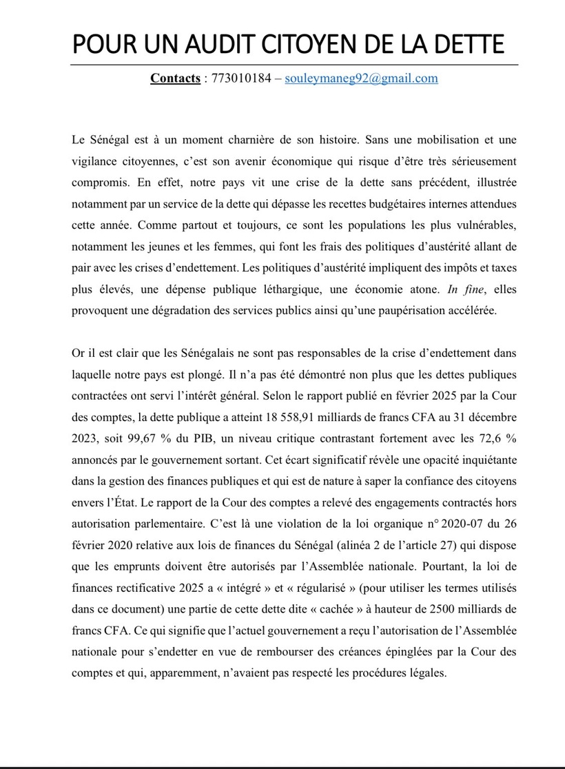 Tribune des économistes, Professeurs d'université, députés, journalistes : un Audit citoyen de la dette!