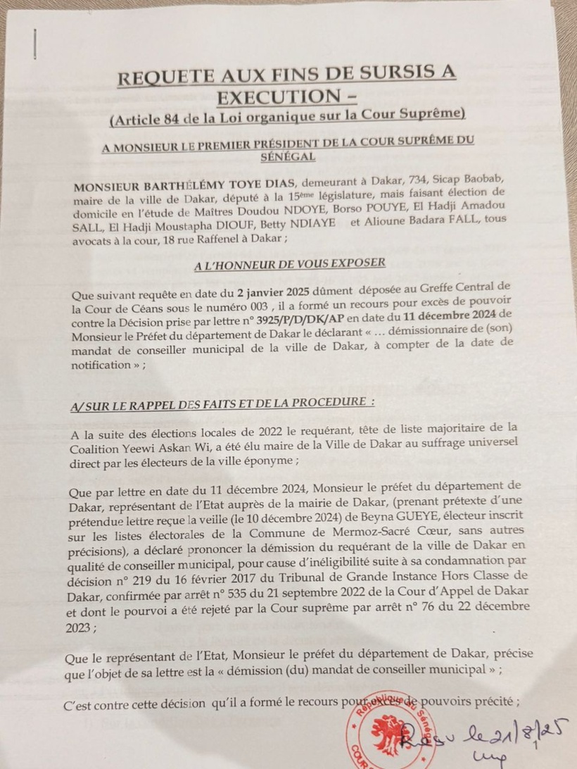 Cour suprême : Barthélémy Dias saisit la chambre administrative pour surseoir à l’élection du maire de Dakar