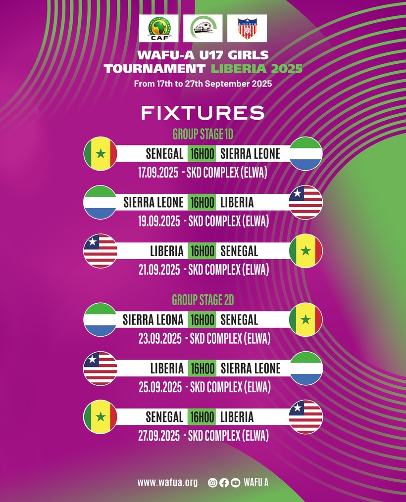 Tournoi UFOA-A U17 féminin : le Sénégal s’incline 2-1 face à la Sierra Leone Tournoi UFOA-A U17 féminin : le Sénégal s’incline 2-1 face à la Sierra Leone