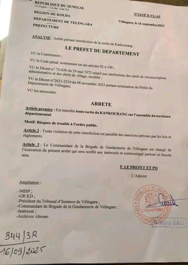 Vélingara : un arrêté préfectoral interdit la sortie du Kankourang dans le département