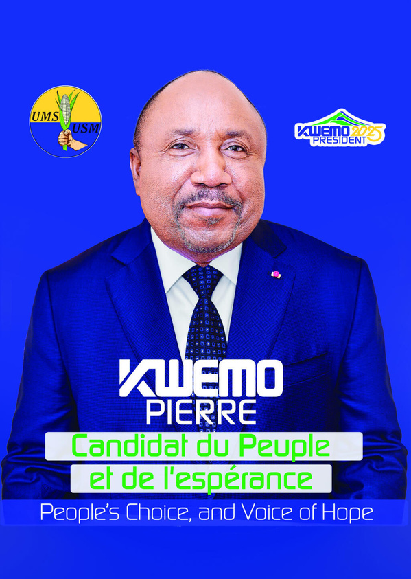 Le candidat à la présidentielle camerounais 2025, Pierre Kwemo. © Avec l'aimable autorisation de Pierre Kwemo