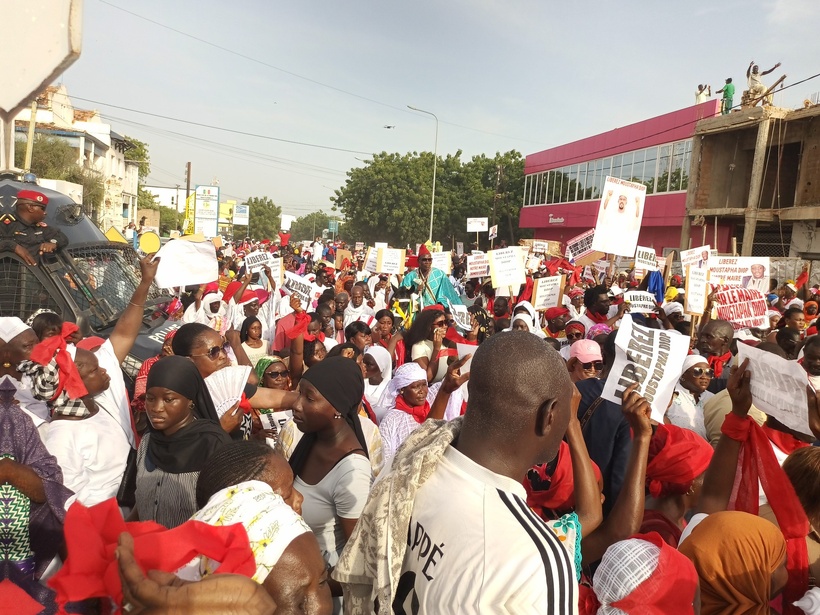  Marche pacifique à Louga : forte mobilisation pour exiger la libération de Moustapha Diop