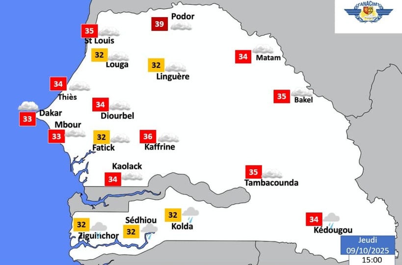 Météo : accalmie générale mais risques de pluies sur le Sud du Sénégal Météo : accalmie générale mais risques de pluies sur le Sud du Sénégal
