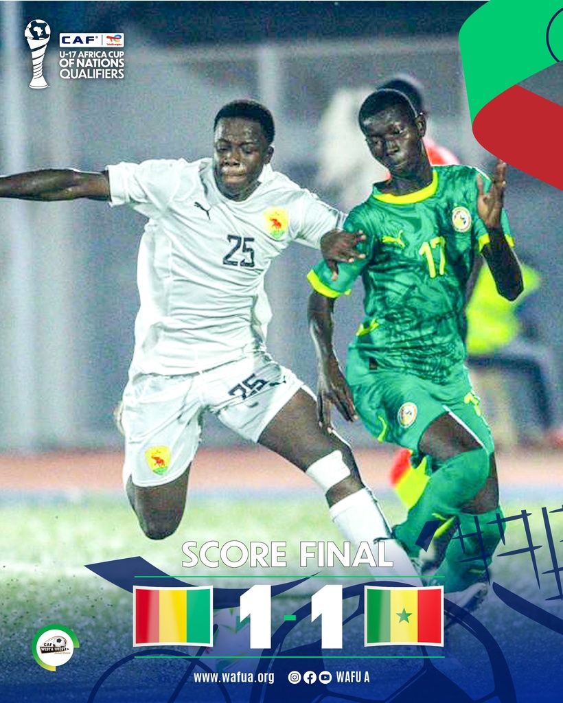 Tournoi UFOA-A U17 : le Sénégal tenu en échec par la Guinée (1-1) Tournoi UFOA-A U17 : le Sénégal tenu en échec par la Guinée (1-1)