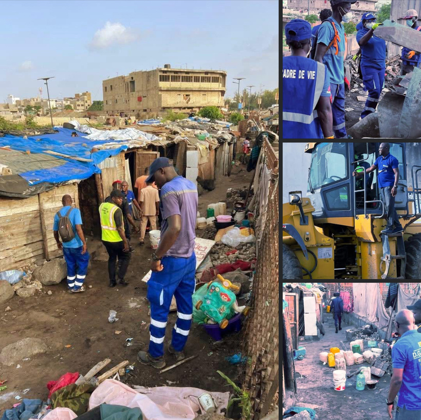 Désencombrement à Grand-Yoff : 12 tonnes d’ordures et 77 abris de fortune évacués