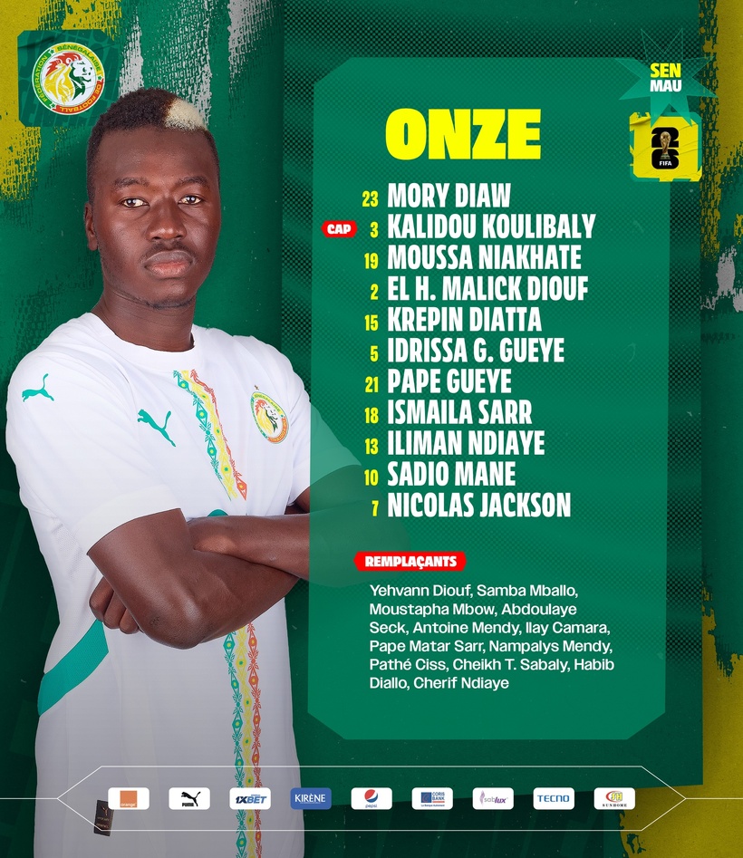 Sénégal - Mauritanie : le onze de départ des "Lions" dévoilé avec Mory Diaw et Pape Guèye Sénégal - Mauritanie : le onze de départ des "Lions" dévoilé avec Mory Diaw et Pape Guèye