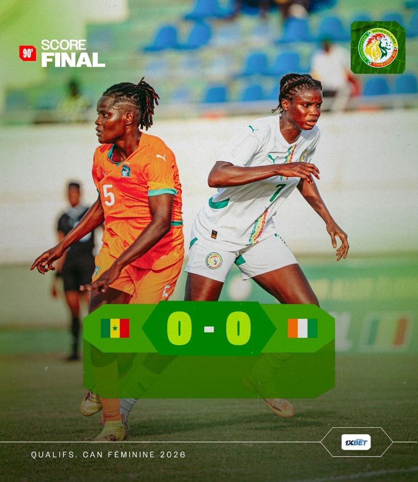Éliminatoires CAN féminine 2026 : Les “Lionnes” du Sénégal tiennent tête à la Côte d’Ivoire à Thiès (0-0) Éliminatoires CAN féminine 2026 : Les “Lionnes” du Sénégal tiennent tête à la Côte d’Ivoire à Thiès (0-0)