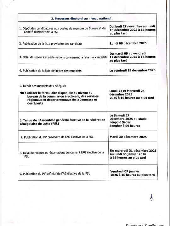 Fédération sénégalaise de lutte : la ministre des Sports prolonge le mandat du CNG jusqu’à l’installation du bureau Fédération sénégalaise de lutte : la ministre des Sports prolonge le mandat du CNG jusqu’à l’installation du bureau