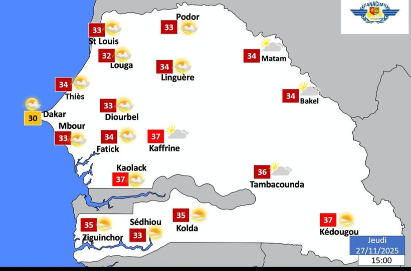 Météo : des températures allant jusqu’à 37°C à l’intérieur du pays Météo : des températures allant jusqu’à 37°C à l’intérieur du pays