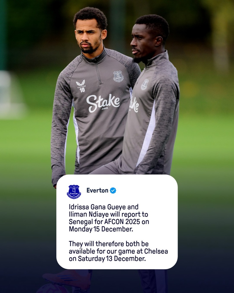 CAN 2025 : Everton libère Gana Gueye et Iliman Ndiaye à la date fixée par la FIFA