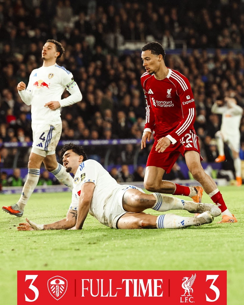 Premier League : Liverpool encore accroché par Leeds