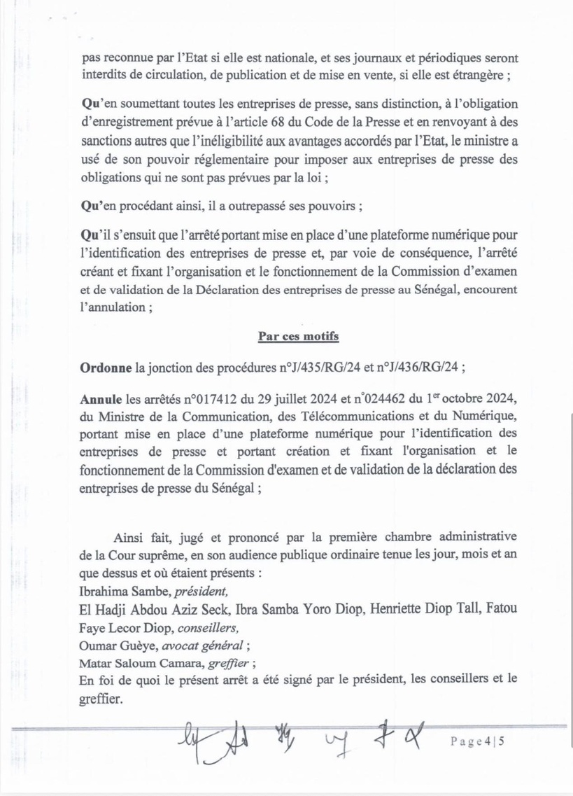 Bras de fer État–médias : la décision de la Cour suprême portant annulation des arrêtés du ministère de la Communication