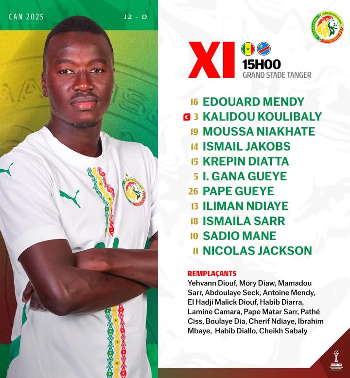 CAN 2025 - Sénégal–RDC : Pape Thiaw reconduit le même onze