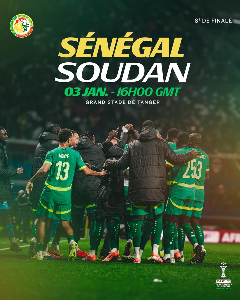 CAN 2025 : le Sénégal affrontera le Soudan en huitièmes de finale CAN 2025 : le Sénégal affrontera le Soudan en huitièmes de finale