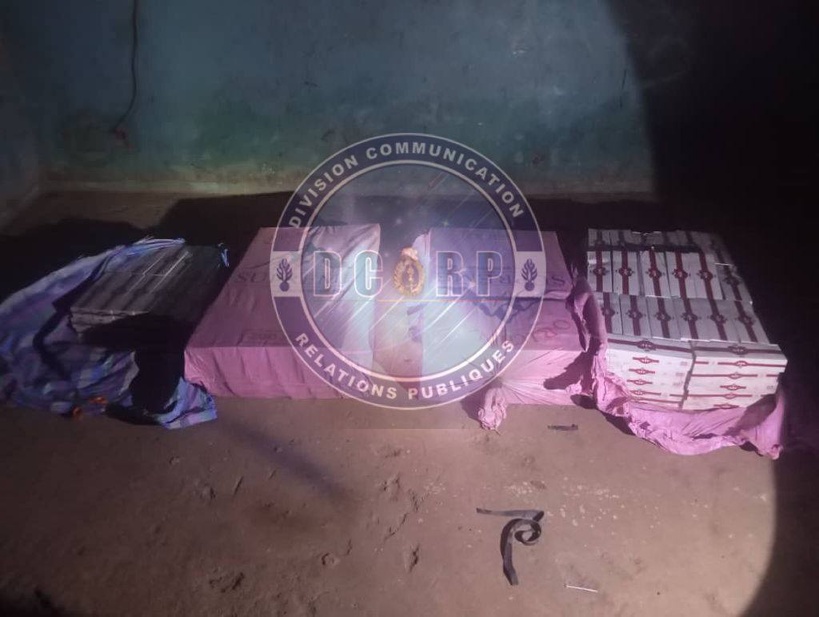 Patrouille nocturne à Khossanto : plus de 62 kg de chanvre indien et 335 caisses de cigarettes saisis par la Gendarmerie