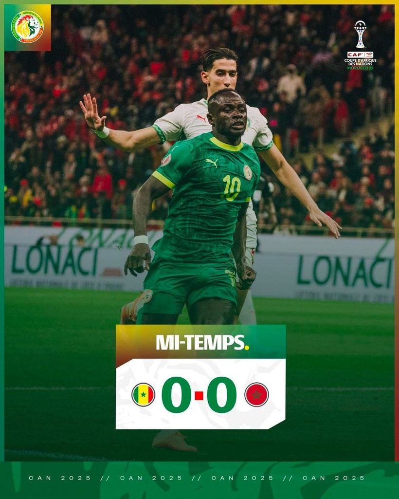 CAN 2025 : Sénégal et Maroc dos à dos à la pause (0-0) CAN 2025 : Sénégal et Maroc dos à dos à la pause (0-0)