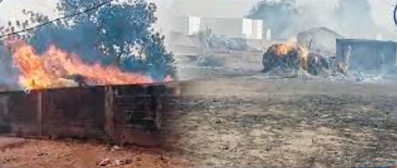 Incendie à Nyangen-Wolof : du bétail et des récoltes décimés par les flammes Incendie à Nyangen-Wolof : du bétail et des récoltes décimés par les flammes