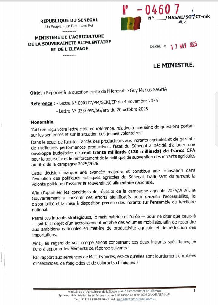 Sénégal : Dr Mabouba Diagne répond aux interrogations du député Guy Marius Sagna Sénégal : Dr Mabouba Diagne répond aux interrogations du député Guy Marius Sagna