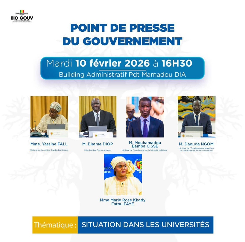 Crise à l'UCAD : le gouvernement se prononce cet après-midi Crise à l'UCAD : le gouvernement se prononce cet après-midi